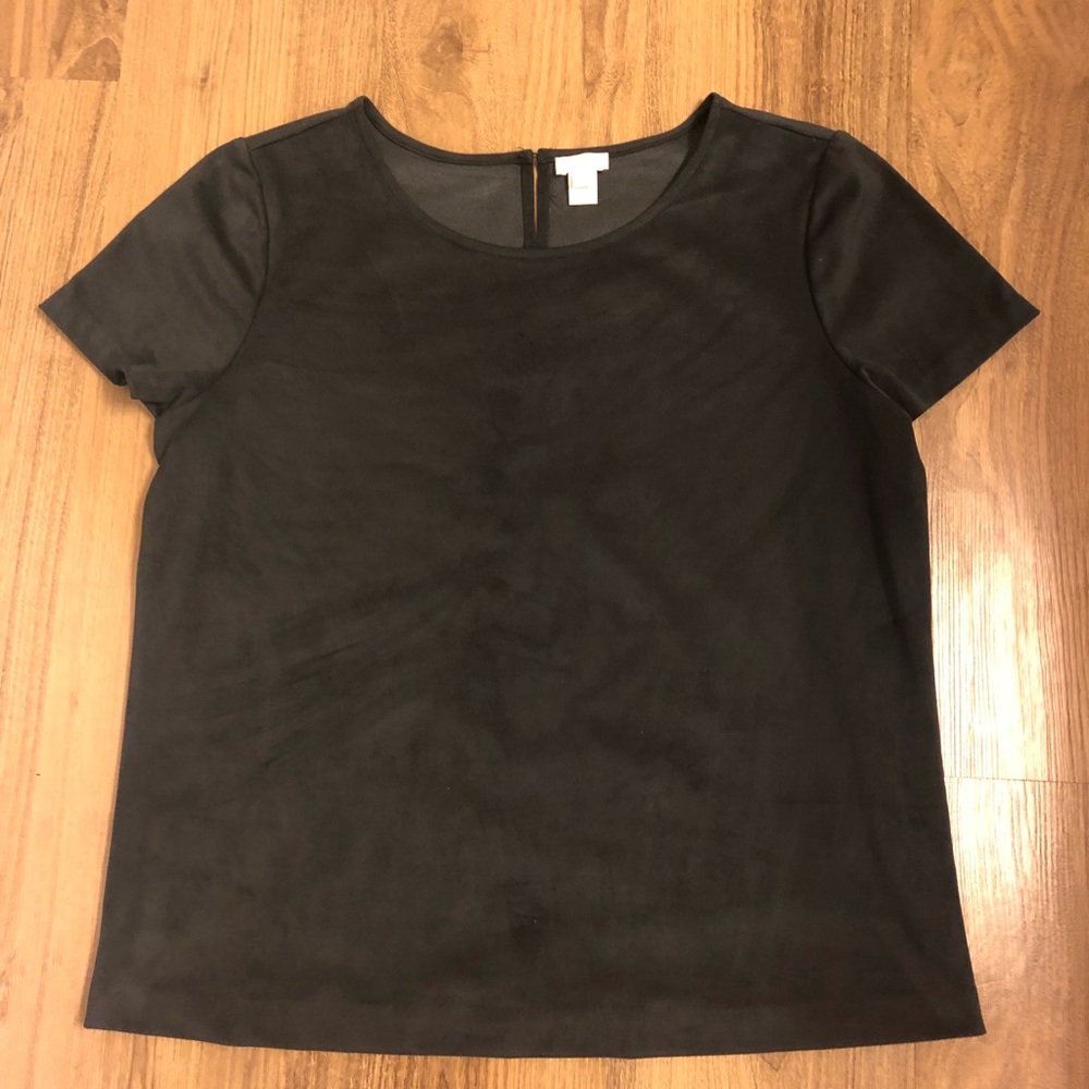 J crew vegan-suede short sleeve top